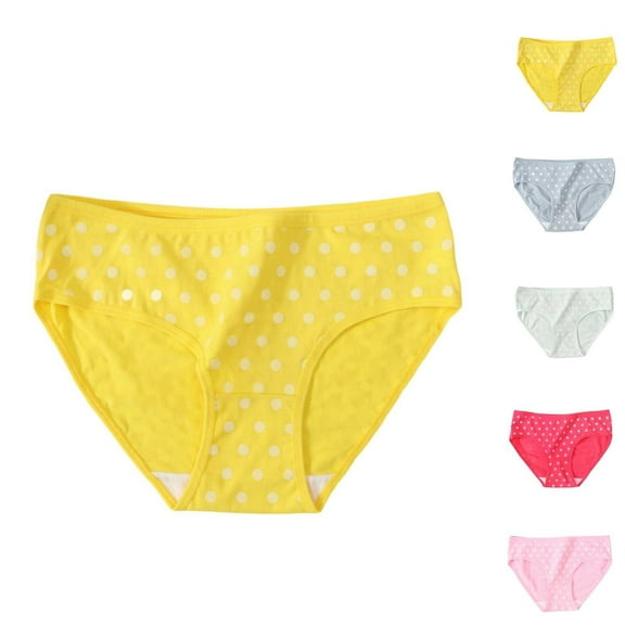 Jwputqe Briefs for women,Womens Briefs Underwear,Breathable,Fitted,Solid,Elastic Waist,Cotton,Yellow,L