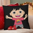 thumbnail image 4 of Mundo de Ryan Fundas de almohada de terciopelo con tema, regalos de funda de almohada, decoración para el hogar, cojín de lanzar, regalo de cumpleaños para fans y parejas. 50cm x 50cm., 4 of 6