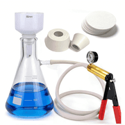 YINGMALE 1000 mL Buchner Funnel Filtration Kit with Handheld Vacuum Pump, Lab Vacuum Filtering Flask, Ceramic Filter Funnel, Rubber Stoppers, 100 Filter Papers