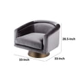 thumbnail image 5 of Rxa 33 Inch Swivel Lounge Chair- Barrel Back- Padded Gray Velvet Upholstery, 5 of 5