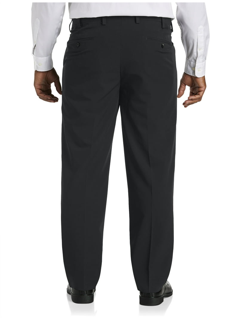 Easy Stretch Pleated Dress Pants Black 62 x 32 - Walmart.com