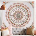 thumbnail image 5 of Tapiz bohemio para colgar en la pared, medallón floral de mandala, tapiz hippie con forma de hongo y carteles de color rosa claro, diseño de corona estética, tapiz de fase lunar natural para, 5 of 5