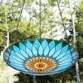 thumbnail image 7 of MUMTOP 12" Glass Kaleidoscope Hanging Outdoor Bird Bath, Orange, 7 of 7