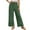 Green, variant on Women's Casual Wide Leg Pants with Elastic Waist and Drawstring Ties Lightweight Comfortable Solid Color Trousers Trendy Split Hem for Everyday Wear White XXL