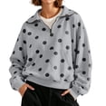 thumbnail image 3 of Aboser Polka Dot Sweatshirt for Women Y2k Quarter Zip Pullover Tops Trendy Long Sleeve Sweatshirts Casual Stand Collar Shirts Loose Fit Zip Up Pullovers with Pocket, 3 of 9