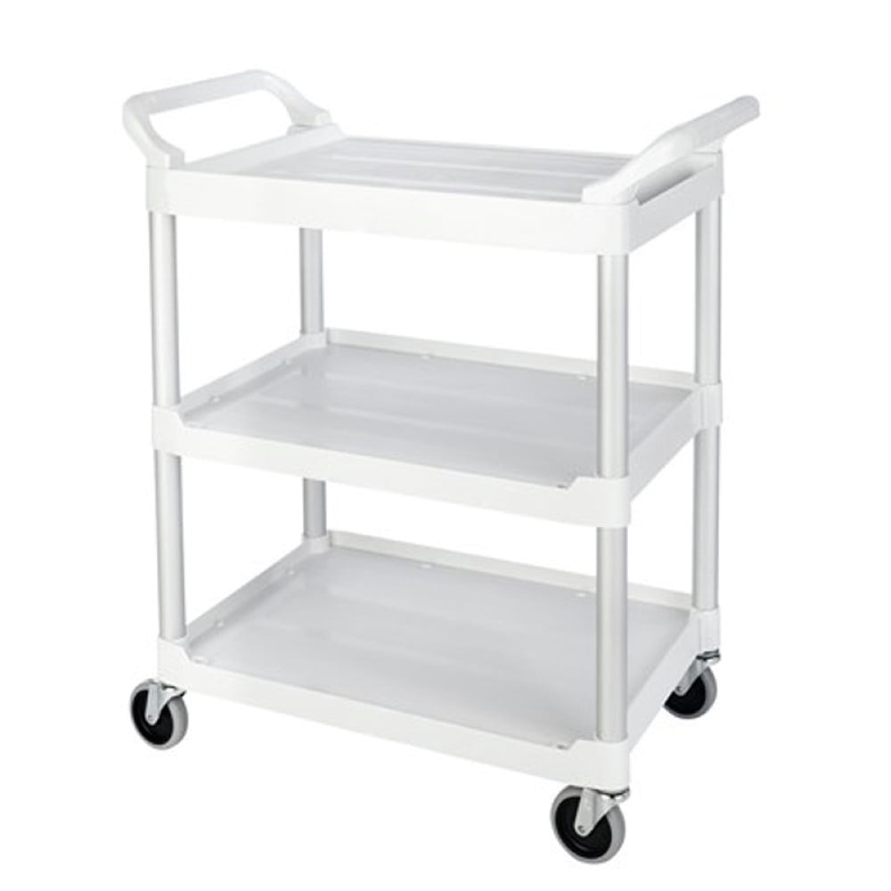 Rubbermaid Commercial Products Plastic Utility Service Cart, White, with  Wheels