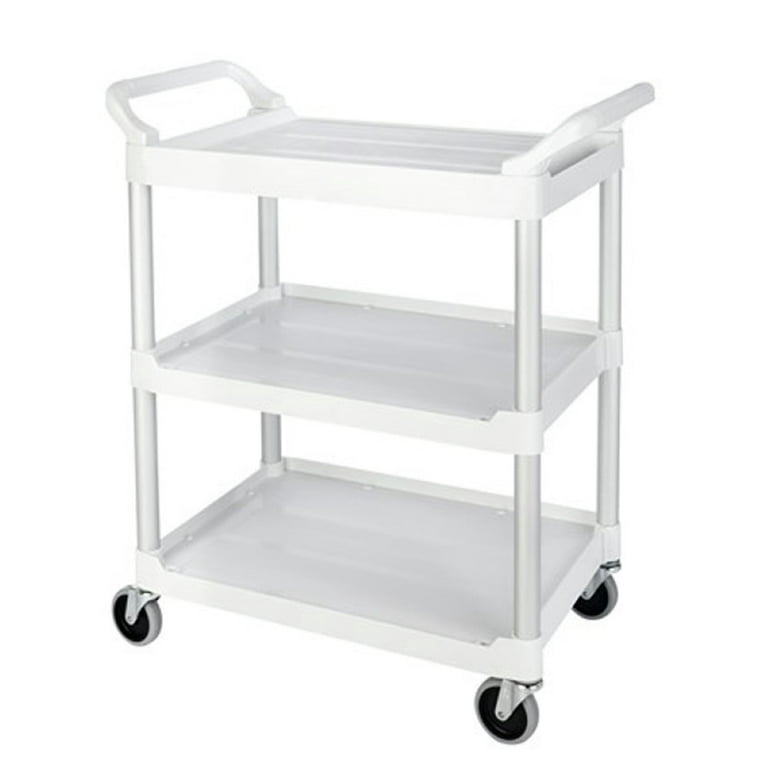 Rubbermaid 2192463 Brute Gray Large Lipped Two Shelf Utility Cart with Ergonomic Handle