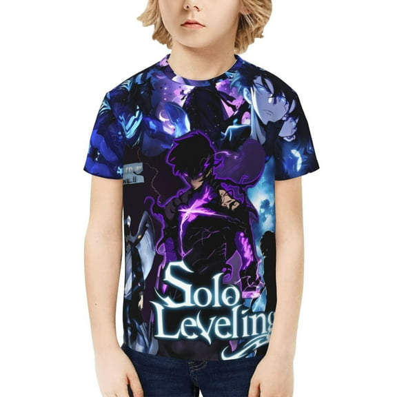 Solo Leveling Sung Jinwoo Kids T-Shirt 3d Printed Graphic T-Shirts Boys And Girls Short Sleeve Shirts For Youth Kids X-Small