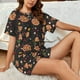 thumbnail image 4 of Balery Pizzas Mushrooms Conjunto de Pijama para Mujer con Estampado, Dos Piezas de Manga Corta y Shorts, Ropa de Dormir Suave con Cuello Redondo y Bolsillos-X-Large, 4 of 6