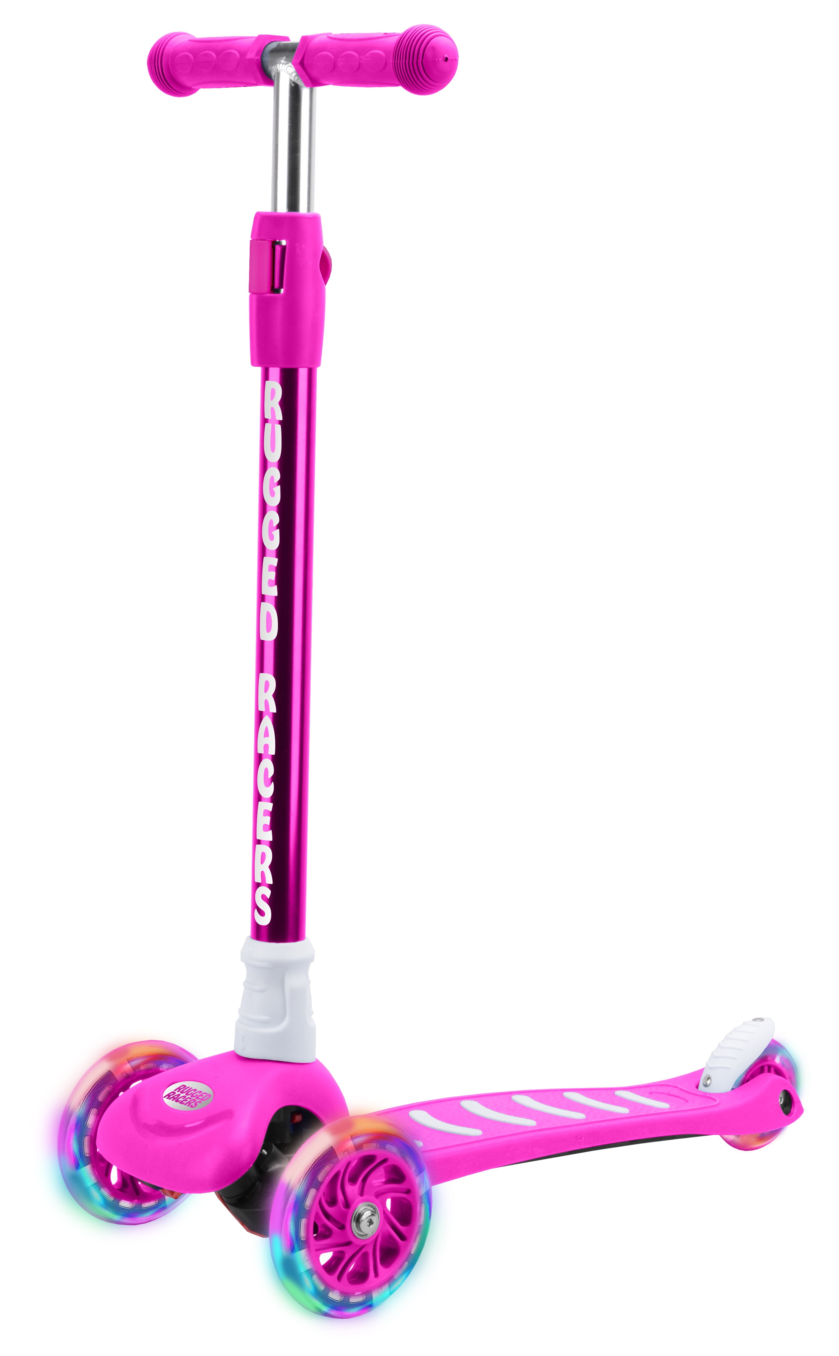 Kickscooter Roller Tretroller leicht Scooter For Kids LED Wheels Adjustable Pink 