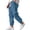 Dark Blue, variant on HomeDM Mens Pants with Pockets Drawstring Elastic Waist Cotton Linen Blue Workout Gym Tapered Joggers Size L