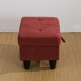 thumbnail image 6 of Aukfa 29" Storage Ottoman Bench with Lift Top for Home Office, Flannel, Red, 6 of 9