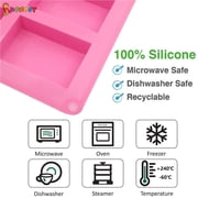 Spencer Set of 2 Silicone Soap Molds, 6 Cavitie Soap Making Cake Baking Mold Pan Bakeware Supplies for Soap Making, Pudding, Muffin, Loaf