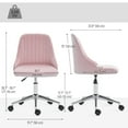 thumbnail image 3 of Vinsetto Velvet Mid-Back Armless Computer Office Task Chair, Pink, 3 of 10