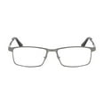 thumbnail image 3 of 2 Pairs of Business Spring Hinges Rectangle Gunmetal Reading Glasses 1.50 for Men Anti-blue Light Presbyopic Glasses Metal Readers +1.50, 3 of 4
