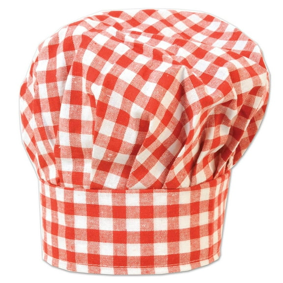 12 Pack Beistle Gingham Fabric Chef's Hat