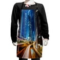 thumbnail image 1 of City Kids Apron, Fast Moving Cars at Hong Kong Highways Modern Life Speed Traffic Nighttime in the City, Boys Girls Apron Bib with Adjustable Ties for Cooking Baking Painting, Multicolor, by Ambesonne, 1 of 2
