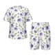 thumbnail image 1 of Fotbe Purple Chicory Pijama Estampada de 2 Piezas para Niños – Ropa de Dormir de Manga Corta Cómoda para Niños y Niñas, Camiseta y Shorts de Algodón-Large, 1 of 6