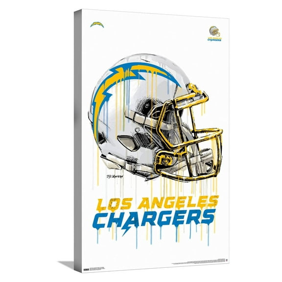 NFL Los Angeles Chargers - Drip Helmet 20 Canvas Wall Poster, 14.725" x 22.375"
