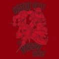 thumbnail image 2 of Men's Teenage Mutant Ninja Turtles Watch Out It's Pizza Time  Graphic Tee Cardinal Large, 2 of 5