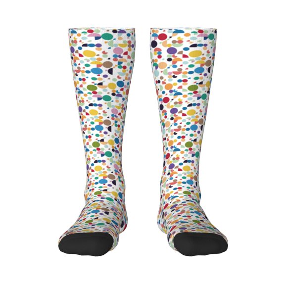 Naloa Colorful Spots Thigh High Socks Extra Long Stretchy Sock Women Over Knee High Opaque Stocking Daily Wear