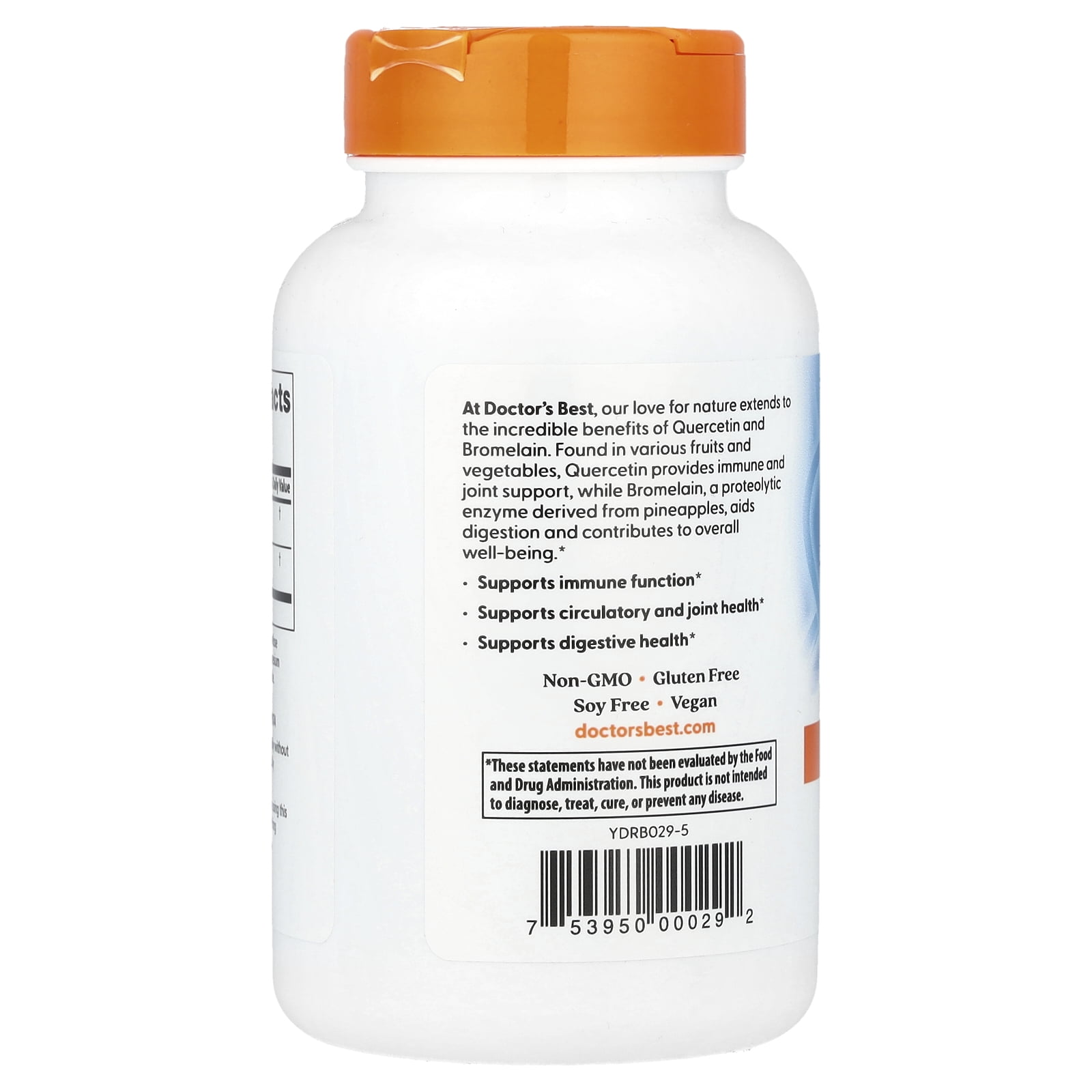 Doctor's Best Quercetin Bromelain, Non-GMO, Vegan, Gluten Free, Soy Free, Immune Support, 180 Veggie Caps