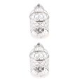 thumbnail image 1 of Guardoinrt Electroplated Metal Birdcage Shape Tea Light B- Candle Holder Silver Type A 2Set, 1 of 6
