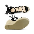 thumbnail image 4 of BLISSFUL STEP Women's Platform Espadrilles Wedge Heel Transparent Straps Sandals Black 6, 4 of 7