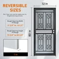 thumbnail image 5 of Grisham Deluxe Steel Security Door, 32 X 80" Iron Security Storm Door Conveys,black, 5 of 7