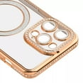 thumbnail image 7 of Entronix Magnetic Crystal Case for iPhone 14 Pro Max, Luxury Rhinestone Cute Bumper Cover for Girls, Gold, 7 of 7
