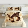 thumbnail image 2 of Homewish Wheat Gold Butterfly Bedding Comforter Set, Romantic Animal Print Twin Comforter Sets, Vintage Leaf Botanical Reversible Bedding Set, Microfiber Bedroom Decor, 2 Pieces, 2 of 8