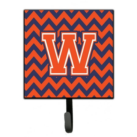 

Carolines Treasures CJ1042-WSH4 Letter W Chevron Orange and Blue Leash or Key Holder 7Hx4.25W multicolor