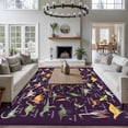 thumbnail image 3 of Large Area Rugs for Living Room Bedroom, Purple Dinosaur 5'x8' Rug Washable Carpet Runner Indoor Outdoor, Vintage Letters Farm Animals Non Slip Floor Mats Rug for Kitchen, Bathroom, 3 of 8