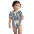 thumbnail image 2 of Yiaed Majestic Snowy Wolf Print Infant Climbing Short Sleeve Onesie One-Piece Baby Bodysuit Clothes 0-12 Months -6 Months, 2 of 6