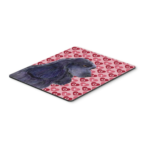 "Black Cocker Spaniel Hearts Love Valentines Day Mouse Pad Hot Pad or Trivet"