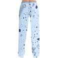thumbnail image 4 of Lopecy-Sta Drawstring Pants Women Spring Outfits 2025 Women's Comfy Pajama Pants Wide Leg Lounge Palazzo Yoga Pants Stretch Casual Floral Print Fold Waist Pants, 4 of 6