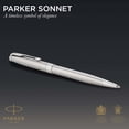 thumbnail image 2 of Parker Sonnet Ballpoint Pen | Stainless Steel with Palladium Trim | Medium Point Black Ink | Gift Box, 2 of 8