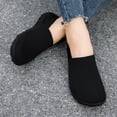thumbnail image 4 of DLWKIPV Women's White Flyknit Slip-On Shoes - Breathable Lightweight Casual Loafers for Daily Wear(black,8), 4 of 6