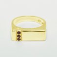 thumbnail image 2 of LBG British Made 10k Yellow Gold Natural Garnet Mens Band Ring - 25 size options - Size 6.75, 2 of 6