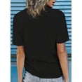thumbnail image 3 of Women's St. Patrick's Day "Lucky and Blessed" Graphic T-Shirt - Royal Blue, Casual Polyester Blend, Short Sleeve, Round Neck, Machine Washable, Everyday Tshirt|Playful Design|Stretchable Top, 3 of 7