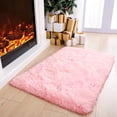 thumbnail image 2 of Junovo Fluffy Bedroom Rug Plush Fuzzy Rugs for Kids Room Living Room, Soft Shaggy Nursery Rug Furry Floor Carpet,2'x3',Pink, 2 of 7