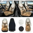 thumbnail image 2 of Yuyamidu Deer Car Front Seat Covers Set Camo Hunting Steering Wheel Cover Seat Belt Pads Armrest Pad Trash Bin Air Vent Bag Rear View Mirror Cover Coasters Keychain Auto Accessories Set of 12, 2 of 7