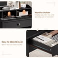 thumbnail image 4 of Homfa Black Computer Desk with Monitor Stand, 47in Wide Office Desk with Storage, Modern Executive Desk with File Drawers for Home & Study, 4 of 7