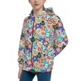 thumbnail image 2 of Naloa Colored Casino Chips Teenage Zipper Hoodie, Long Sleeve Zip Up Hoodies Casual Jackets Tops for 7-12 Years-Medium, 2 of 6
