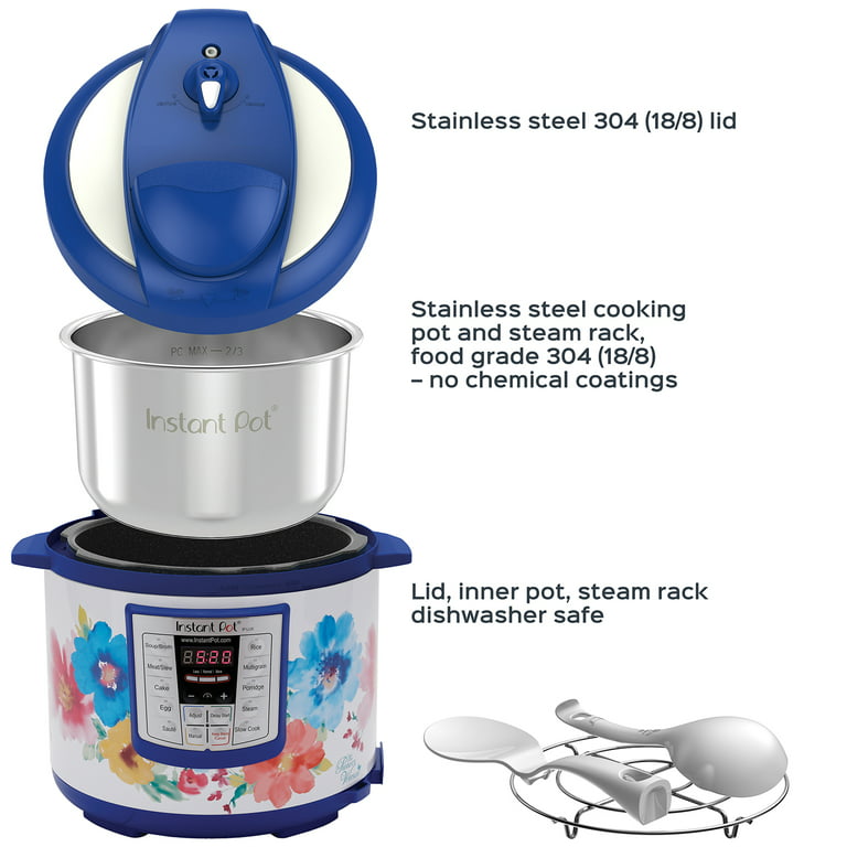 The Pioneer Woman Instant Pot LUX60 Breezy Blossoms 6-Quart 6-in-1  Multi-Use Programmable Pressure Cooker, Slow Cooker, Rice Cooker, Sauté,  Steamer