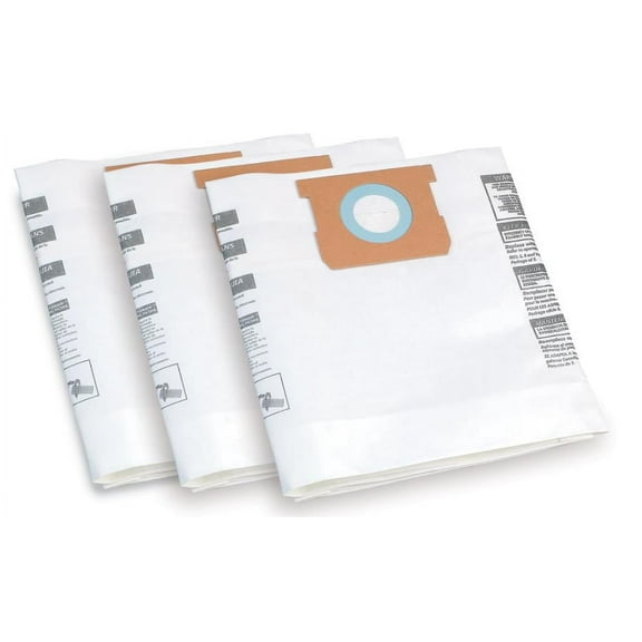 Shop-Vac Three Disposable 4-8 Cleaner Gal Bags Type E in White for Shop-Vacs