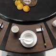 thumbnail image 2 of Btomtd Placemats,Heat Resistant Mat,Hotel Restaurant Placemats Leather Dining Placemats Fan-shaped Western-style Placemats European-style Heat Table Mats Leather Patterned Placemats, 2 of 6