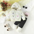 thumbnail image 2 of Utlike Girls Outfits Set Winter Baby Clothes Warm Animal Print Hooded Sweatshirt And Pants Toddler Outfit For Daily Play Party Travel Cute Clothing Set For Girl Size 12 Months-18 Months, 2 of 8