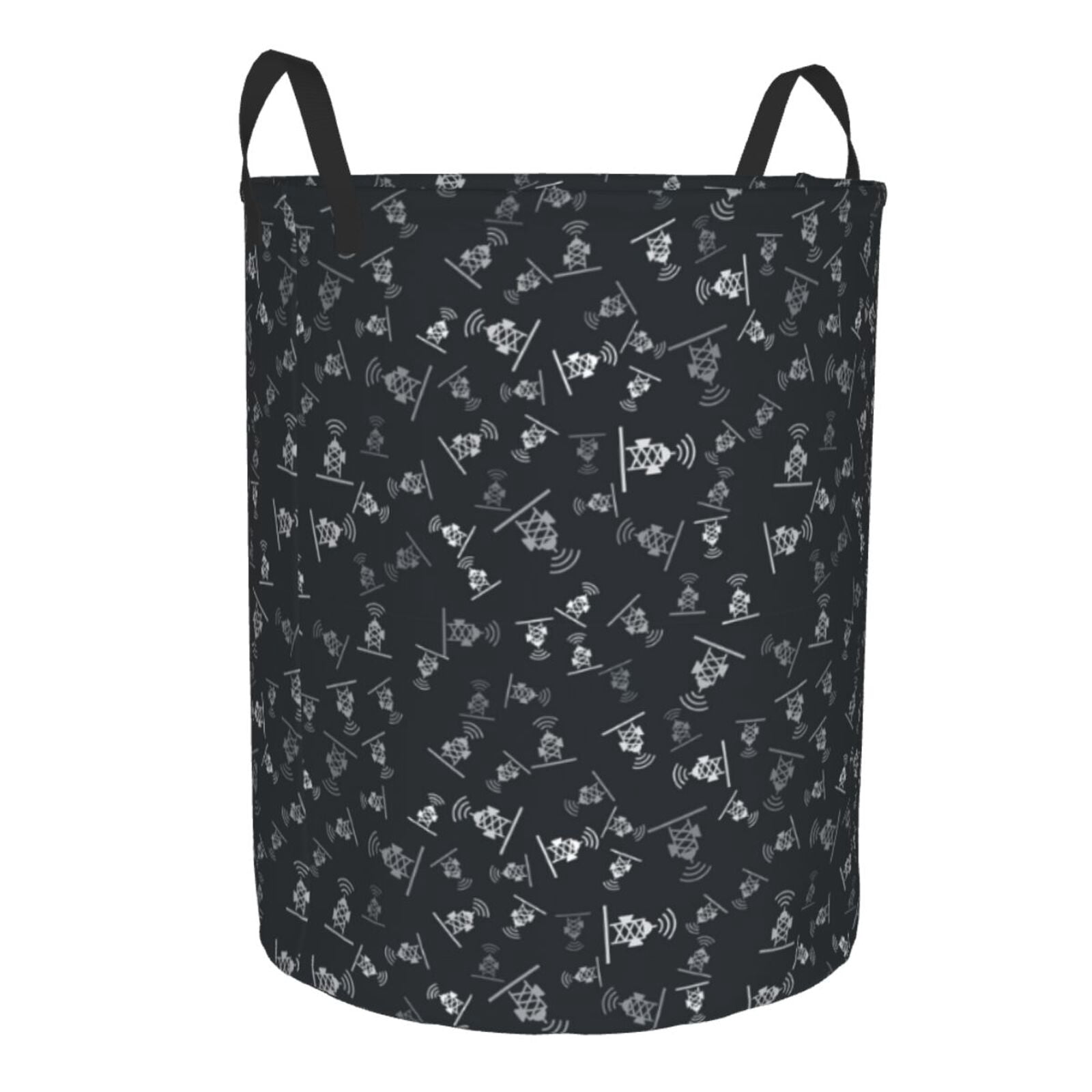 Picia Wireless Antenna Icon Large Laundry Basket, Waterproof, Freestanding Laundry Hamper, Collapsible Tall Clothes Hamper with Extended Handles-Small
