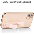 thumbnail image 2 of Case for iPhone12 Pro 6.1 Inch, Soft Silicone TPU Slim Case Electroplated Case Shockproof Phone Case with Wristband Kickstand Phone Loop Finger Holder Strap-Rosegold, 2 of 13